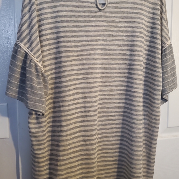 Terra & Sky Gray Striped Short Sleeve Tee - Picture 3 of 3